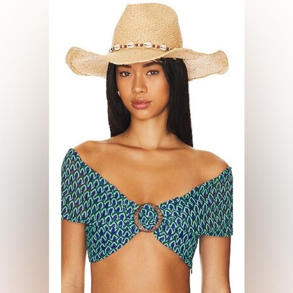 Seafolly Raffia Cowgirl Hat in Natural - Picture 1 of 7